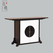  New Chinese style solid wood entrance cabinet Modern Chinese style end view table living room Zen decoration cabinet Foyer entrance entrance customization