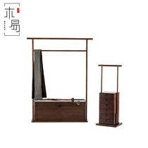  New Chinese style solid wood coat rack Modern simple floor-to-ceiling hanger carrying box Hotel villa bedroom Zen furniture customization