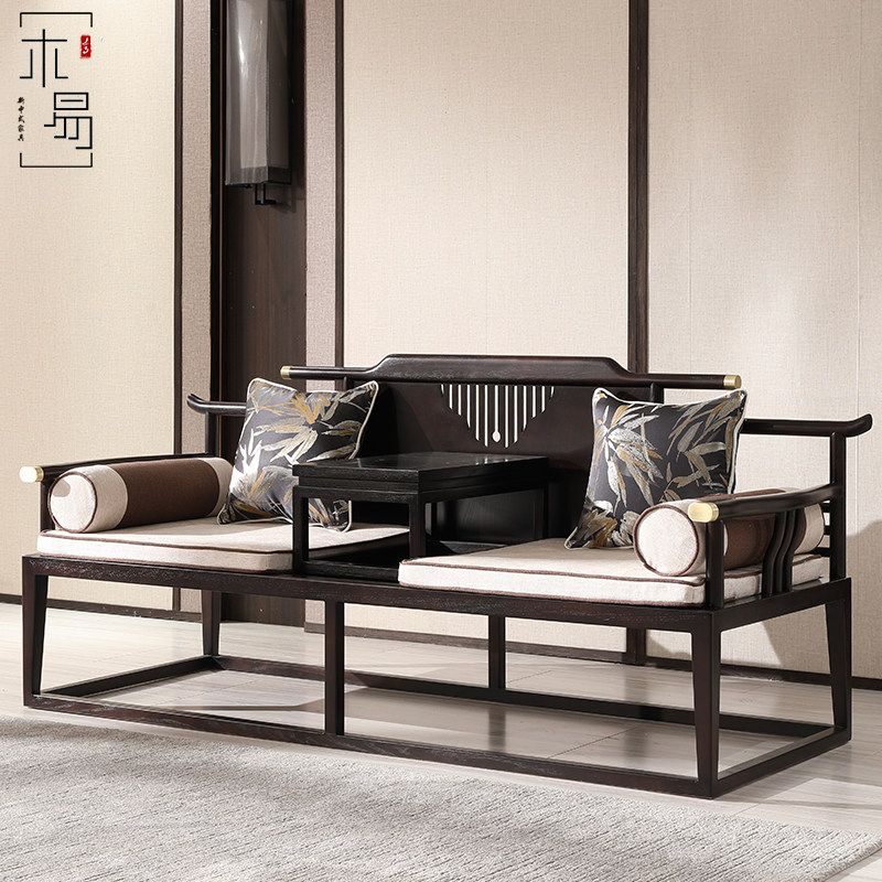 New Chinese style Bed Chinese Style Minimalist Meditation Rohan Tatami Hotel Minjuku Villa Like room Dining Room Solid Wood Sofa