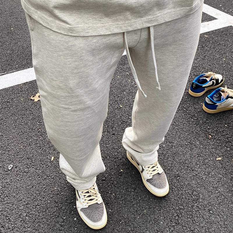 360g American-Style Heavyweight Gray Straight-Leg Sweatpants for Men, Spring and Autumn Loose Drape Casual Pants, 2026 New Sports Long Pants