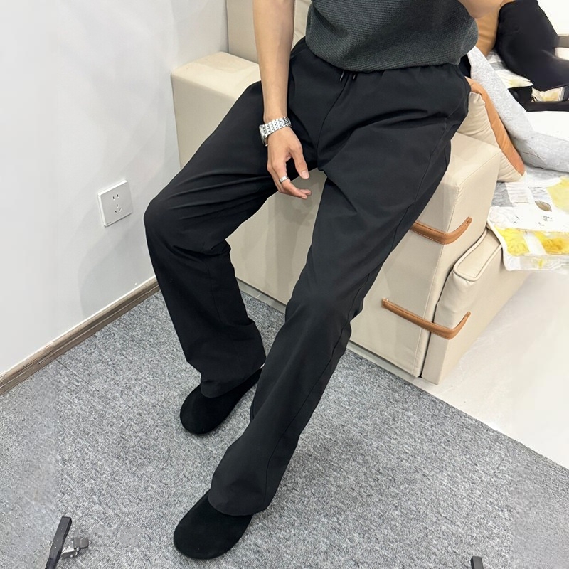 2026 New American Style Sports Casual Pants for Men, Summer Thin Straight Black Dress Pants, Loose Slimming Flared Long Pants