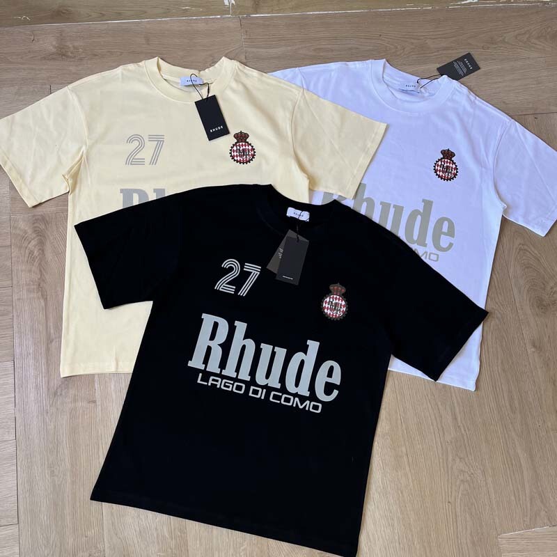 Rhude 26Ss New Digital 27 Flag Print Men's and Women's High Street Short-Sleeved Loose Casual T-Shirt Top Trendy Brand Rhude 26Ss New Digital 27 Flag Print Men's and Women's High Street Short-Sleeved Loose Casual T-Shirt Top Trendy Brand