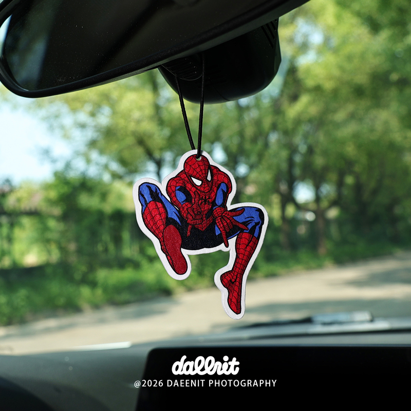 Spider-Man Car Pendant Car Air Freshener Trendy Personalized Rearview Mirror Ornament Marvel Hero Cartoon Fashion