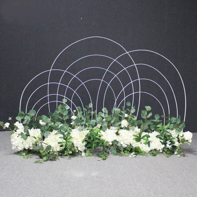 Wedding props rainbow road lead iron art geometry high mountain flowing water arched stage wedding flower vessel colorful road lead