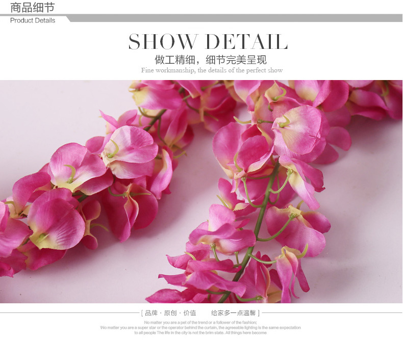 Trang trí đám cưới chuỗi hoa mô phỏng màu tím hoa giả hoa wisteria hoa dài treo tường vòm trong nhà treo mây - Hoa nhân tạo / Cây / Trái cây lan gia hac