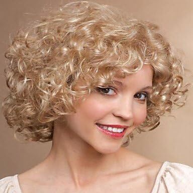 African Black Golden Curly Wig, European and American Fashion Star Popular Short Curly Hair Synthetic Wig