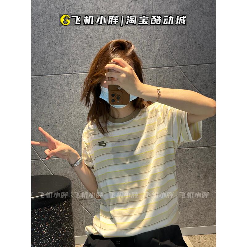 Nike Nike Short-Sleeved Men's 25 Loose Casual Striped Sports T-Shirt Hj0551-247 Hj0551-011