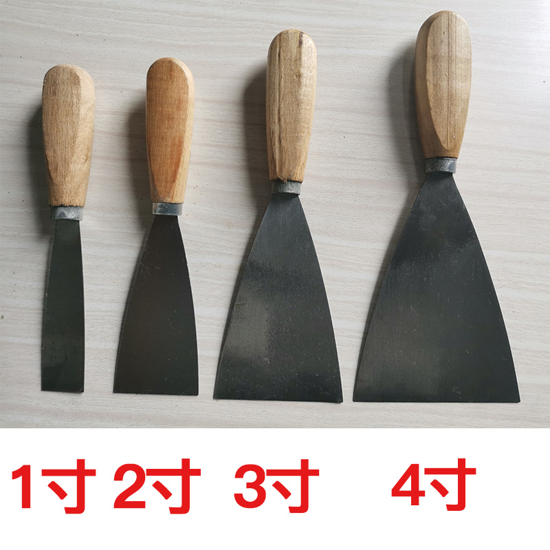 Full shovel knife cleaning knife wood handle oil grey knife scraper plastering knife shovel wall knife Knife Tool Iron