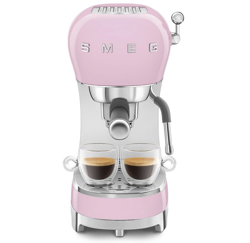 Italian Smeg Ecf02 Retro Semi-Automatic Coffee Machine Espresso Steam Milk Frother for Home Use