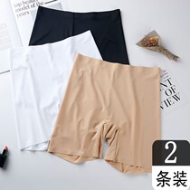 Plus size anti-light safety pants womens summer Thin Ice Silk no trace underpants do not curl edge plus fat MM insurance pants