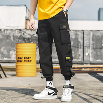 Bundle foot overalls mens fashion brand ins Super fire loose pants Korean trend Joker mens pants autumn casual trousers