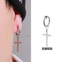 Ear ring clip without ear hole cross ancient style for men and women earrings cold style fashion European and American jewelry 2021 without ear hole