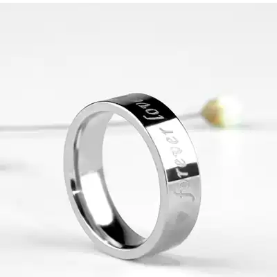 Love couple ECG ring male Korean titanium steel ring ring jewelry personality men and women domineering ring jewelry