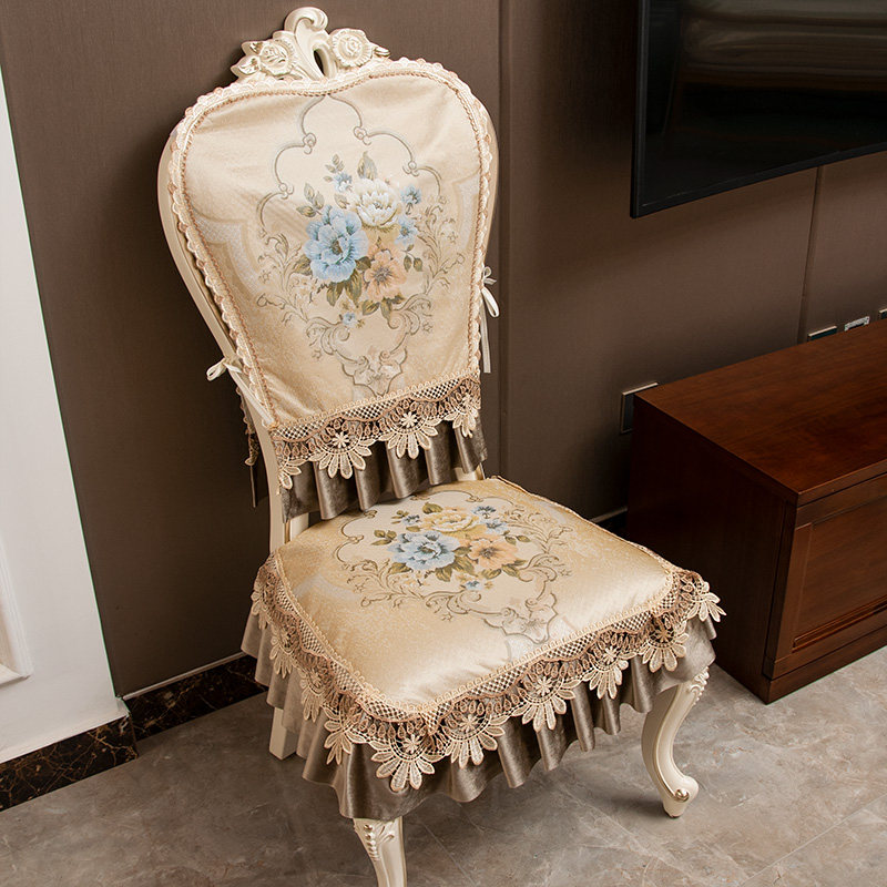 European dining chair cushion dining table fabric set home cushion chair cushion chair back towel non-slip chair cushion rectangular custom-made