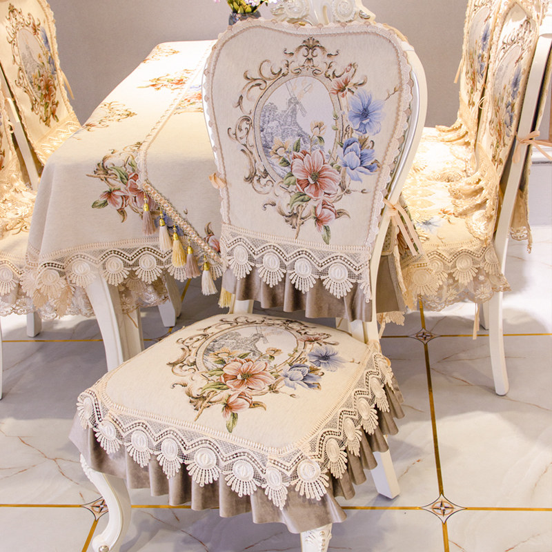 European dining chair cushion table cloth table flag four seasons universal household table and chair cover set breathable non-slip chair cushion customized