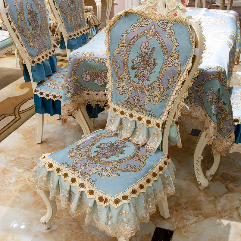 European dining chair cushion cushion four seasons universal luxury chair stool chair set high-grade tablecloth table flag fabric customization
