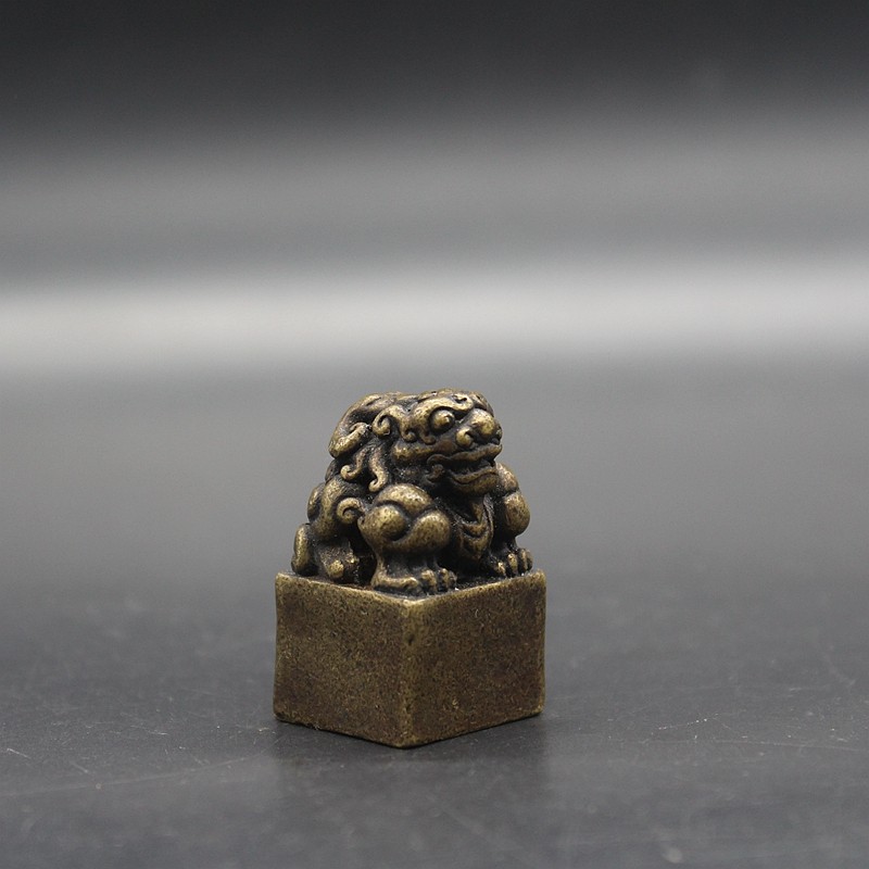 Ancient Playing Antique Miscellaneous Collection Grand Qing Qianlong Three-year Pure Copper leopard Seal Pocket Seal-Taobao