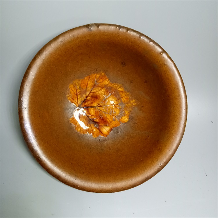 North Song Jizhou kiln pure hand-made maple leaf carving dragon bowl antique folk collection antique antique