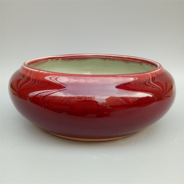 Song Jun kiln kiln turned red glazed opening pen wash antique antique porcelain fine room utensils collection parts