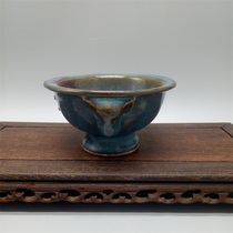 Song Jun Kiln A little red double sheep copper money bowl Antique antique antique porcelain thrift vintage decorative ornaments collection