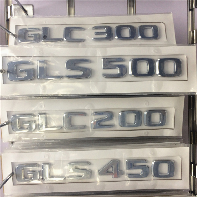 Suitable for Mercedes GLS220 GLS450 GLC300 GLA260 English digital tail label sticker car label rear label