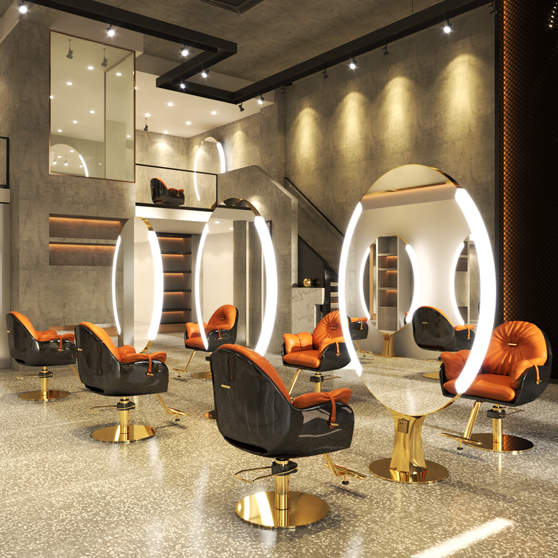 Net Red Hairdressingshop Mirror Desk Hair Salon Special Reliable Wall Floor Mirror Sheet Double Sided Stainless Steel Beauty Hair Shop Cut mirror