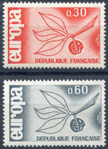 RF1455-6 French stamps on 1965: Europa 2 brand new original glue No sticker full article