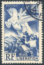 YT669 French Stamp 1945: French Liberation-Goddess Letter Pin High-grade Gangdong Engraving