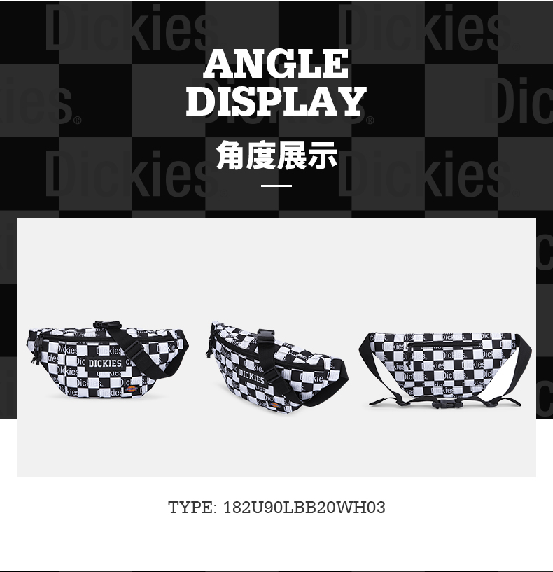 Thương hiệu Dickies thủy triều đen trắng với túi đeo vai in túi Messenger Túi nam sinh viên vải buồm thể thao túi ngoài trời - Túi của con người túi xách juno