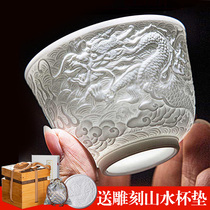 Jingdezhen Masters Cup Single Cup Gongfu Tea Cup Packer Ceramic Tea Set for men and women GIFT WHITE PORCELAIN PERSONAL SPECIAL TEA MACHINE