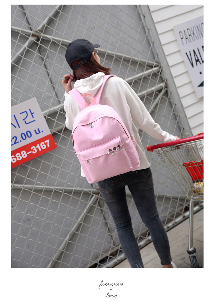 Ulzzang Harajuku Zipper Street đánh bại em gái mềm mại hoang dã nhẫn đẹp trai đeo vai ba lo nam
