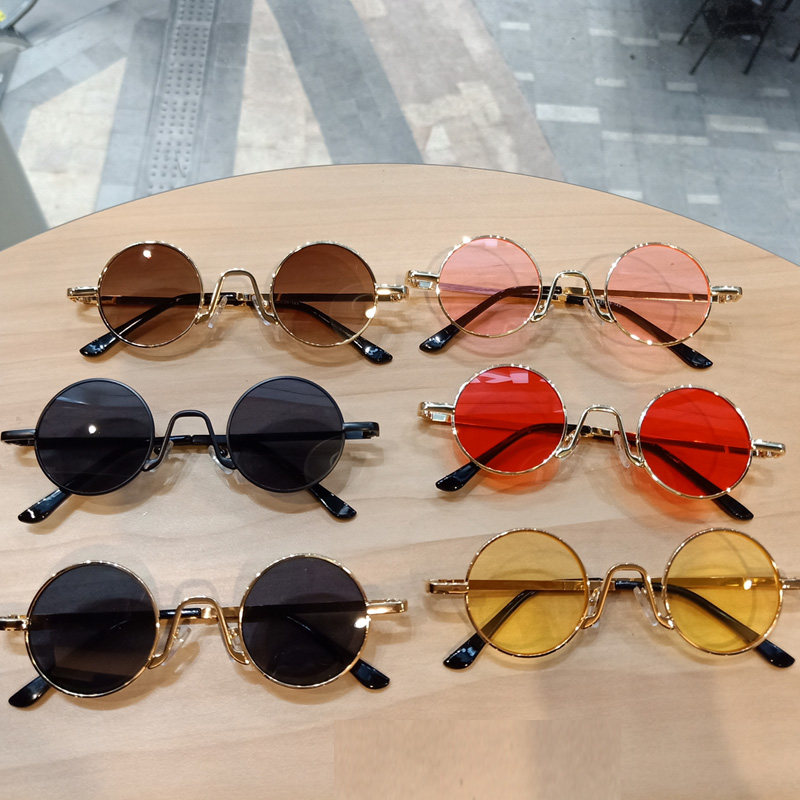 Children's glasses retro metal small round frame sunglasses boys and girls sunglasses kids fashion personality catwalk sunglasses tide