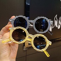 Childrens striped sun glasses childrens catwalk photo outfit cool glasses boys and girls sunshade glasses baby fashion sunglasses tide