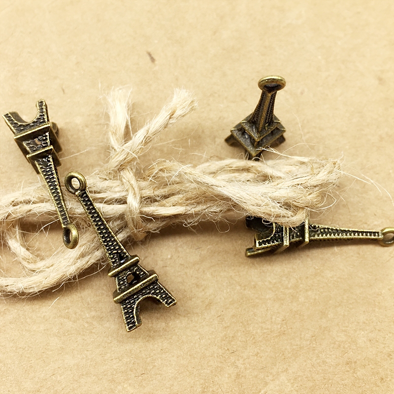 Small ornament accessories DIY handmade material Solid Paris aiffel Tower retro wind pendant alloy small pendant