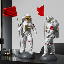 Creative Red Flag Astronaut Astronaut Pendulum Pieces Living Room Wine Cabinet Minimalist Home Decoration Pint Desk Office Furnishing