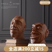 American Nordic home decorations ornaments retro imitation wood figures Avatar ornaments soft resin crafts