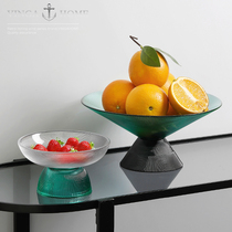 Modern simple creative light luxury high-end living room coffee table table glass crystal fruit plate snacks candy fruit plate