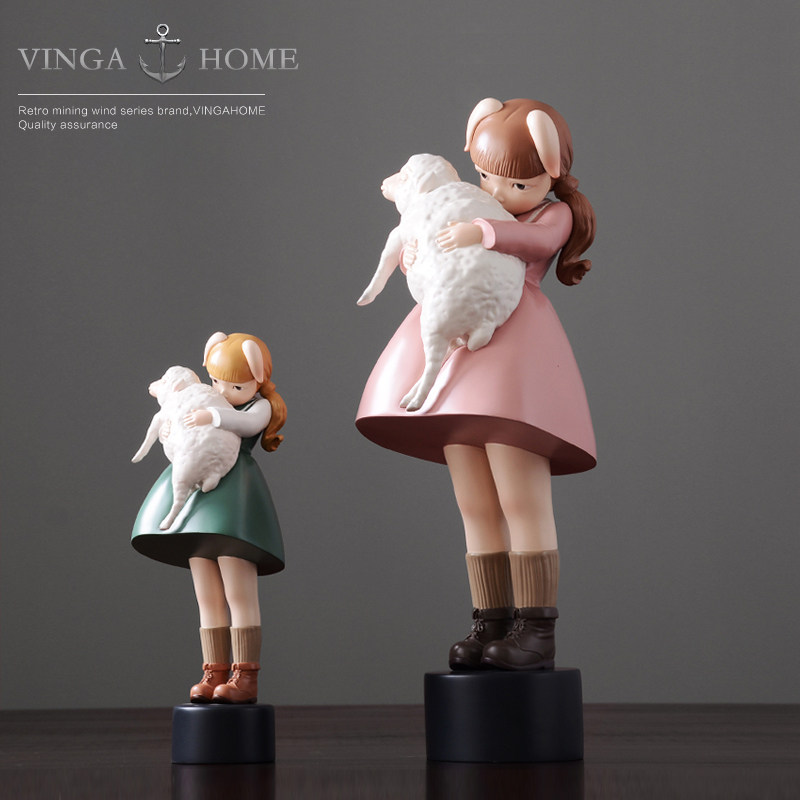 Nordic style living room furniture home art ornaments creative modern minimalist golden fleece decoration craft gifts ornaments