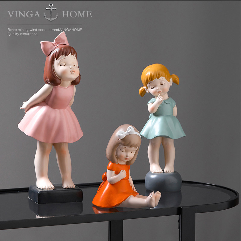 Nordic Small Pendulum Pieces CREATIVE CUTE DESKTOP GIRL DECORATIONS HOME CREATIVE PERSONALITY ROOM ARRANGEMENT FURNISHING 