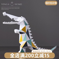 Modern minimalist geometric crocodile ornaments living room wine cabinet shop model room decorations decoration