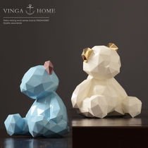 Nordic modern minimalist baby geometric bear artwork ornaments gift creative wine cabinet desktop home decorations