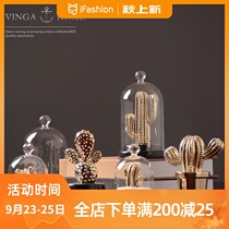 Nordic ceramic cactus ornaments decorate the rooms small accessories creative home living room furnishings glass cover