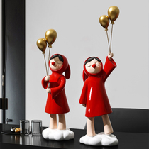 Creative Light Extravagant Balloon Girl Swing Parlor TV Cabinet Hyun Guan Home Decoration Goods Office Desktop Furnishing