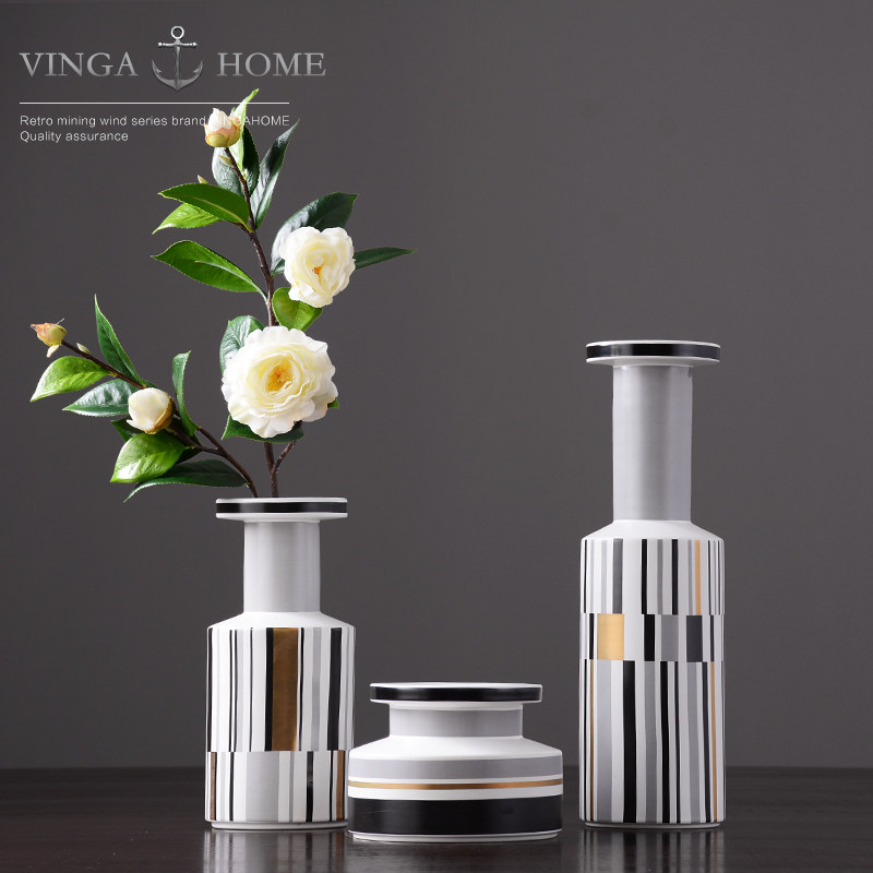 Modern simple abstract ceramic vase ornaments living room dining table flower arrangement dried flower hydroponic decorations