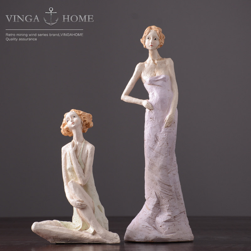 Nordic ins Cute Teenage Girl Hearts Mercy resin Creative Girls Room Bedroom Living Room Living-room Adornment Table Furnishing