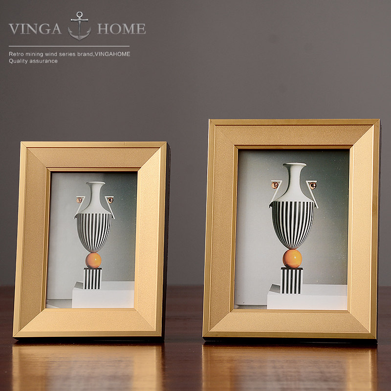 European-style creative photo frame table 6 inches 7 inches 8 inches retro metal model room decorations