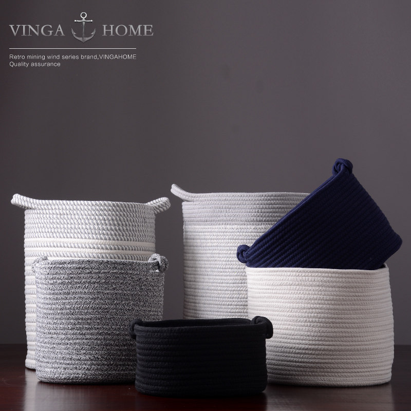 Nordic style creative cotton clothes storage basket storage clothes storage basket living room bedroom home decoration ornaments