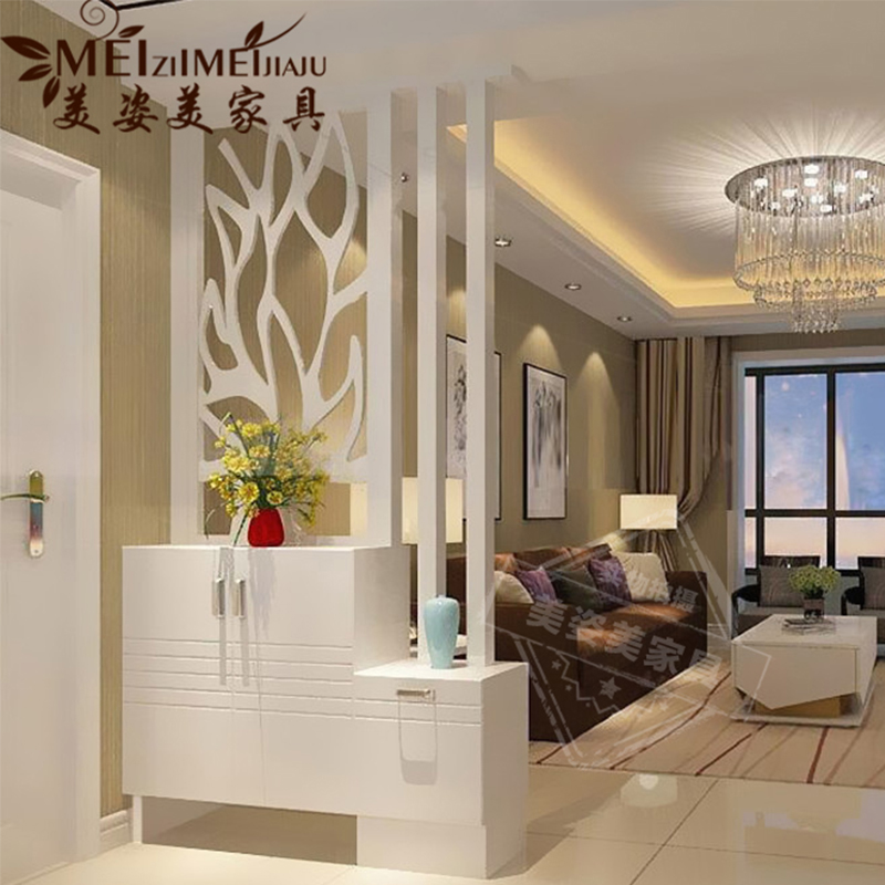 Xuan Guan Partition Cabinet Living-room Decoration Cabinet Entrance Door Xuan Guan Cabinet Shoes Cabinet White Baking Lacquered Door Hall Decoration Screen Cabinet