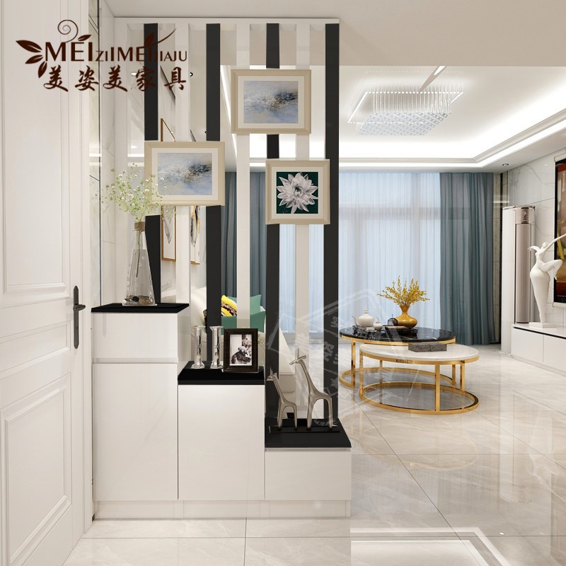 Baking Lacquer Xuanguan Cabinet Living Room Cubicle Cabinet Entrance Door Shoe Cabinet Multifunction Door Hall Cabinet Brief modern hollowed-out partition screen