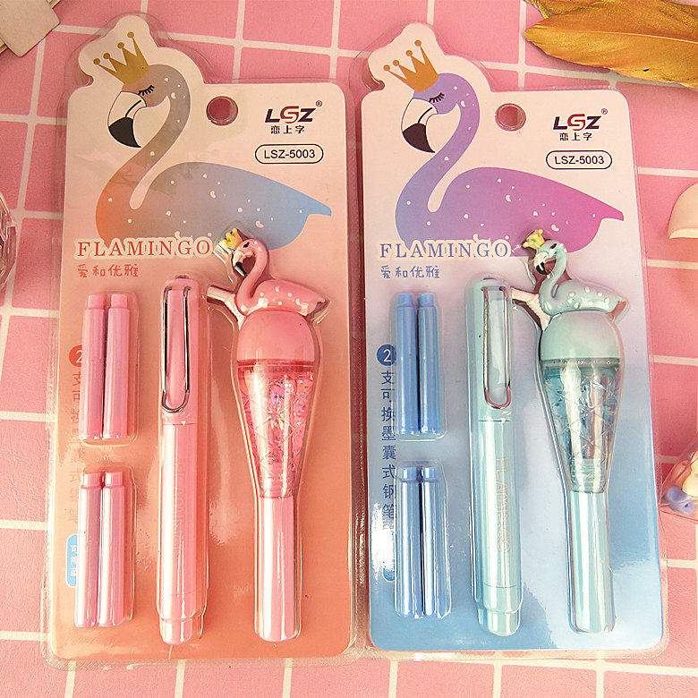 Net red fairy fluid sand pen pupil special cute ice and snow exchanger ink cyst ink writing word prize